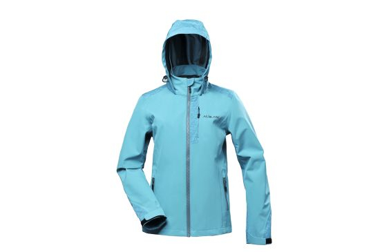 Lady′s Polyester Sofshell Waterproof Outdoor Hoodie Jacket