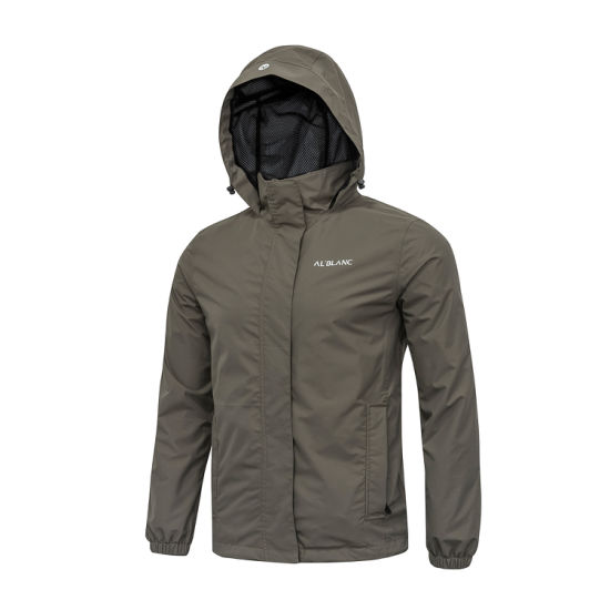 Men′s Waterproof Hoodie Windbreaker Ribstop Nylon Jacket
